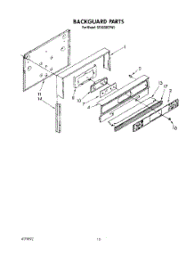 07 - Backguard, Lit / Optional parts for Whirlpool Range SF365BEPW2 from AppliancePartsPros.com