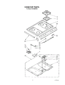 08 - Cooktop parts for Whirlpool Range SF365BEPW2 from AppliancePartsPros.com
