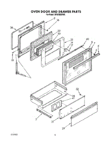 06 - Oven Door And Drawer parts for Whirlpool Range SF365BEWW0 from AppliancePartsPros.com