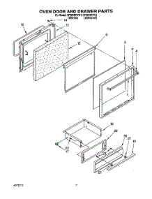 07 - Oven Door And Drawer parts for Whirlpool Range SF365BEYW1 from AppliancePartsPros.com