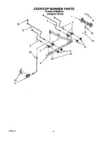 03 - Cooktop Burner parts for Whirlpool Range SF365BEYQ2 from AppliancePartsPros.com