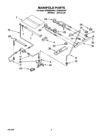 03 - Manifold parts for Whirlpool Range SF365BEWN1 from AppliancePartsPros.com