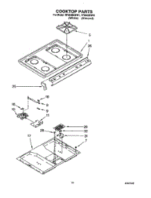 07 - Cooktop parts for Whirlpool Range SF365BEWN1 from AppliancePartsPros.com