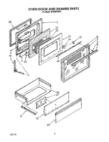 06 - Oven Door And Drawer parts for Whirlpool Range SF395PEWW1 from AppliancePartsPros.com