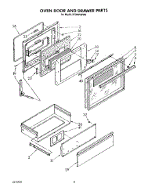 06 - Oven Door And Drawer parts for Whirlpool Range SF395PEPW4 from AppliancePartsPros.com