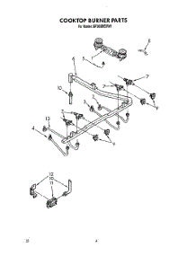 04 - Cooktop Burner parts for Whirlpool Range SF365BEXW0 from AppliancePartsPros.com