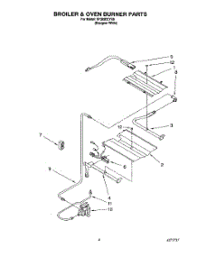 04 - Broiler & Oven Burner parts for Whirlpool Range SF365BEYQ6 from AppliancePartsPros.com