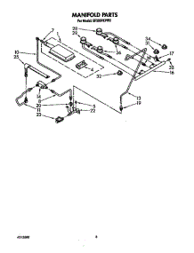 Manifold parts for Whirlpool Range SF395PEPW3 from AppliancePartsPros.com