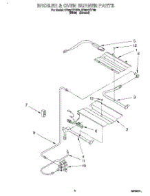 04 - Broiler & Oven Burner parts for Whirlpool Range SF367PEYN6 from AppliancePartsPros.com
