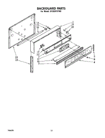 08 - Backguard, Lit / Optional parts for Whirlpool Range SF395PEPW0 from AppliancePartsPros.com