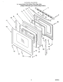 06 - Door, Lit / Optional parts for Whirlpool Range SF395LEEQ0 from AppliancePartsPros.com