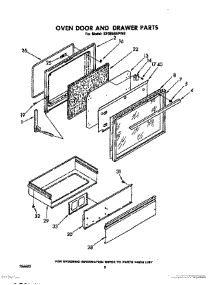 07 - Oven Door And Drawer parts for Whirlpool Range SF365BEPW0 from AppliancePartsPros.com