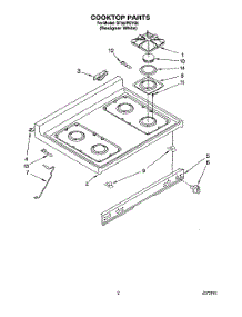 02 - Cooktop parts for Whirlpool Range SF367PEYQ5 from AppliancePartsPros.com