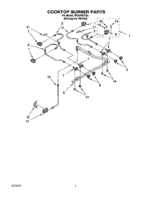 03 - Cooktop Burner parts for Whirlpool Range SF367PEYQ5 from AppliancePartsPros.com