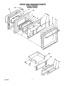 07 - Door And Drawer parts for Whirlpool Range SF367PEYQ5 from AppliancePartsPros.com