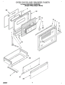 05 - Oven Door And Drawer parts for Whirlpool Range SF380PEWQ0 from AppliancePartsPros.com