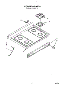 03 - Cooktop parts for Whirlpool Range SF365BEYW0 from AppliancePartsPros.com