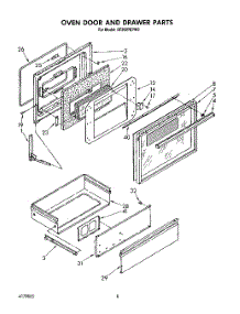 06 - Oven Door And Drawer parts for Whirlpool Range SF395PEPW2 from AppliancePartsPros.com