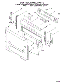 02 - Control Panel parts for Whirlpool Range SF356BEKW0 from AppliancePartsPros.com