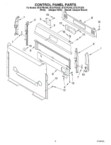02 - Control Panel parts for Whirlpool Range SF357PEKV0 from AppliancePartsPros.com