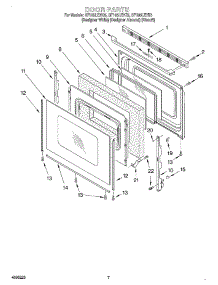 05 - Door parts for Whirlpool Range SF195LEHT5 from AppliancePartsPros.com