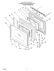 05 - Door parts for Whirlpool Range SF195LEHQ6 from AppliancePartsPros.com