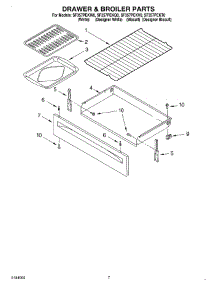 05 - Drawer & Broiler parts for Whirlpool Range SF357PEKQ0 from AppliancePartsPros.com