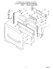 02 - Control Panel parts for Whirlpool Range SF365PEGQ0 from AppliancePartsPros.com