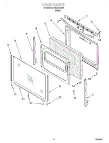 05 - Door, Lit / Optional parts for Whirlpool Range RF354BXEW0 from AppliancePartsPros.com