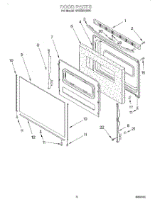 05 - Door, Lit / Optional parts for Whirlpool Range RF350BXGW0 from AppliancePartsPros.com