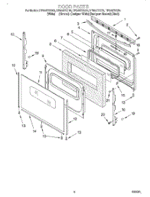 05 - Door, Lit / Optional parts for Whirlpool Range RF385PXGB0 from AppliancePartsPros.com