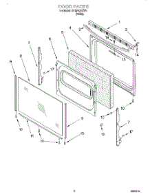 05 - Door, Lit / Optional parts for Whirlpool Range RF354BXEW1 from AppliancePartsPros.com