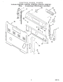 02 - Control Panel parts for Whirlpool Range RF385PXGZ1 from AppliancePartsPros.com