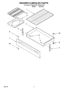 04 - Drawer And Broiler parts for Whirlpool Range RF350PXHN0 from AppliancePartsPros.com