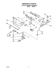 03 - Manifold parts for Whirlpool Range SF380PEWW0 from AppliancePartsPros.com