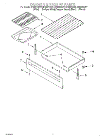 05 - Drawer & Broiler parts for Whirlpool Range SF385PEGW7 from AppliancePartsPros.com