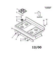 Cooktop parts for Whirlpool Range SF385PEGT6 from AppliancePartsPros.com