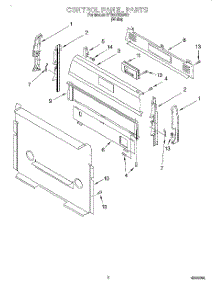 02 - Control Panel parts for Whirlpool Range SF350BEGW0 from AppliancePartsPros.com