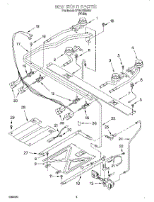 03 - Manifold parts for Whirlpool Range SF350BEGW0 from AppliancePartsPros.com