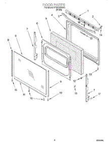 06 - Door, Lit / Optional parts for Whirlpool Range SF350BEGW0 from AppliancePartsPros.com