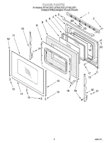 02 - Door parts for Whirlpool Range RF199LXHZ1 from AppliancePartsPros.com