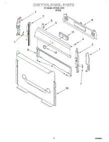 02 - Control Panel parts for Whirlpool Range SF350BEEW0 from AppliancePartsPros.com