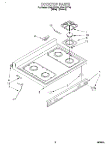 02 - Cooktop parts for Whirlpool Range SF367PEYW6 from AppliancePartsPros.com