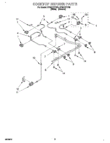 03 - Cooktop Burner parts for Whirlpool Range SF367PEYW6 from AppliancePartsPros.com