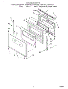 06 - Door, Lit / Optional parts for Whirlpool Range SF385PEGB0 from AppliancePartsPros.com