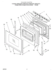03 - Door parts for Whirlpool Range GR399LXGT2 from AppliancePartsPros.com