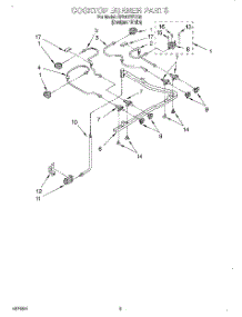 03 - Cooktop Burner parts for Whirlpool Range SF367PEYQ9 from AppliancePartsPros.com