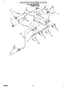 03 - Cooktop Burner parts for Whirlpool Range SF367PEYQ7 from AppliancePartsPros.com