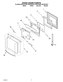 04 - Oven Door parts for Whirlpool Range RS675PXGB5 from AppliancePartsPros.com