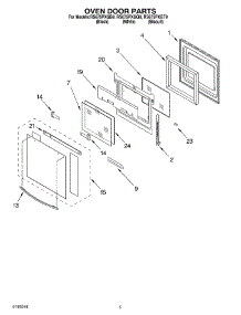 04 - Oven Door parts for Whirlpool Range RS675PXGT9 from AppliancePartsPros.com